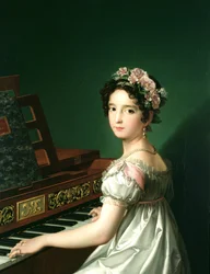 Manuela González Velázquez, am Klavier spielend